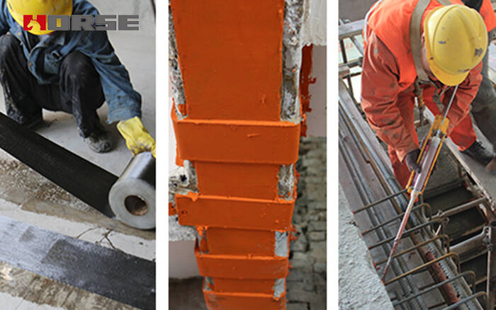 FRP strengthening, concrete jacketing, steel plating bonding FRP strengthening, concrete jacketing, steel plating bonding