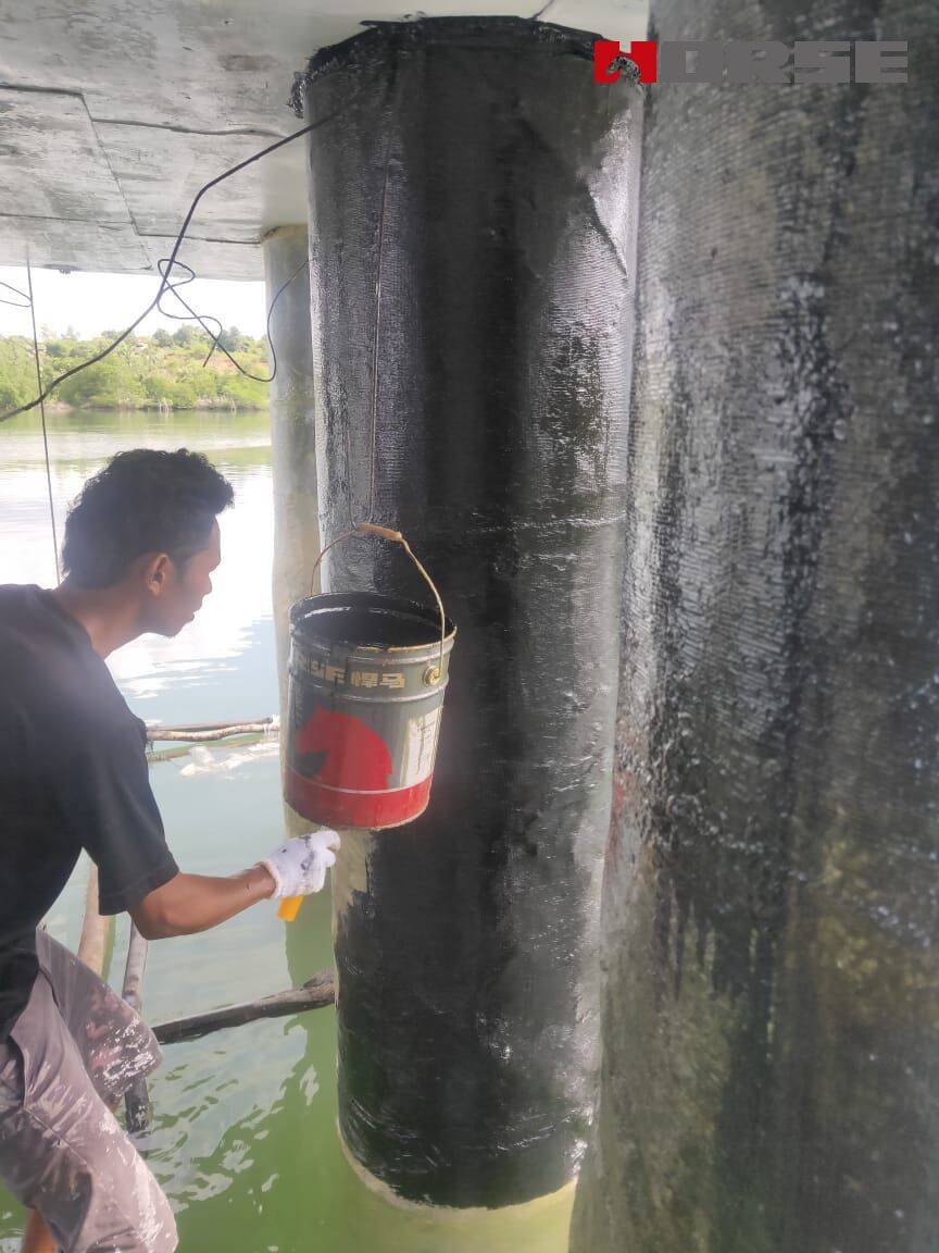 Jetty Repair With Carbon Fiber Sheet Jetty Repair With Carbon Fiber Sheet