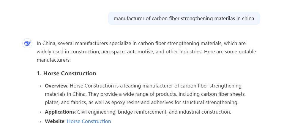 Deepseek: Carbon Fiber Reinforcement Manufacturers in China Deepseek: Carbon Fiber Reinforcement Manufacturers in China