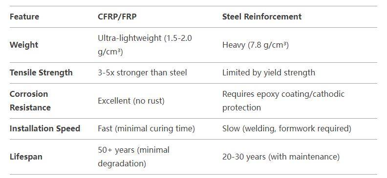 Comparing CFRP vs. Traditional Reinforcement Comparing CFRP vs. Traditional Reinforcement